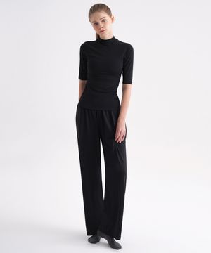 소프트 릴렉스핏 와이드 팬츠 블랙 (기본/롱)