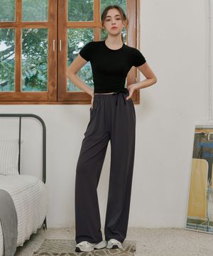 소프트 릴렉스핏 와이드 팬츠 차콜 (기본/롱)
