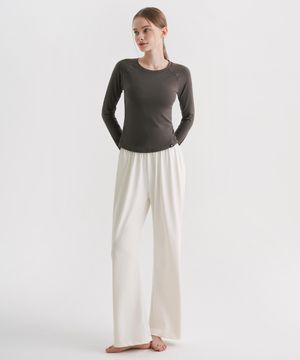 소프트 릴렉스핏 와이드 팬츠 아이보리 (기본/롱)