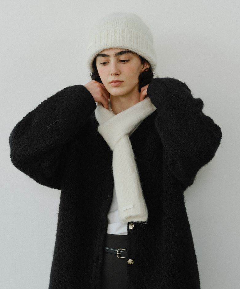 Handmade knit beanie muffler set