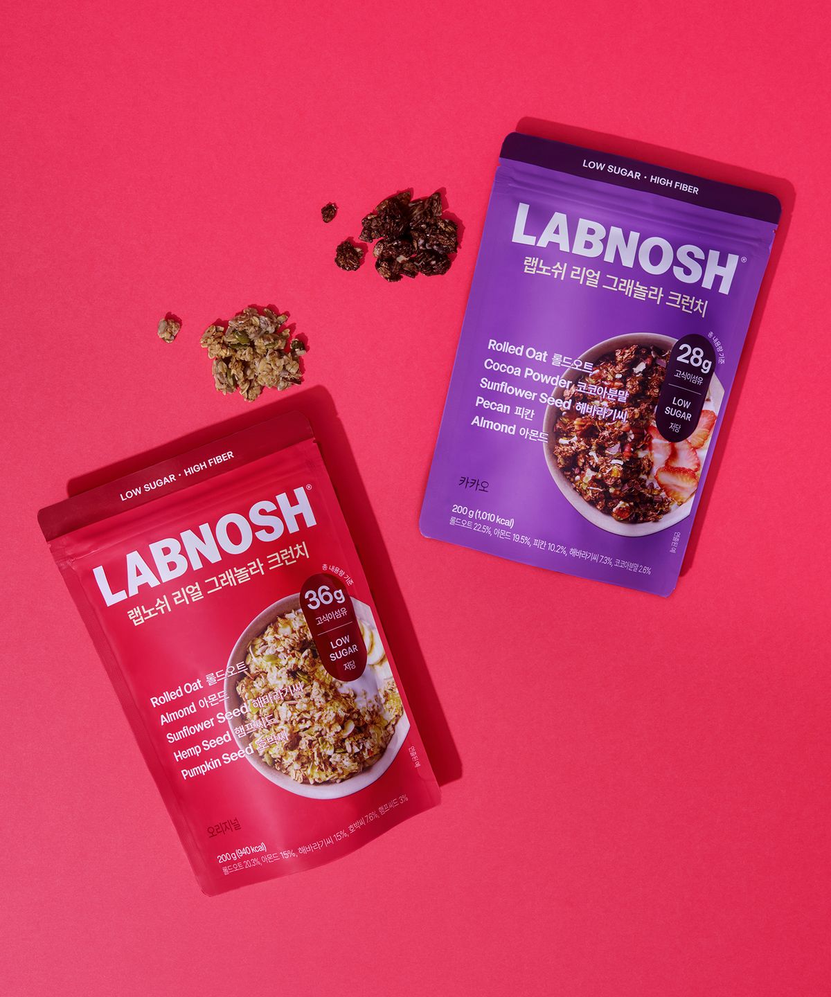 랩노쉬(LABNOSH) 리얼 그래놀라 크런치 2종 골라담기 (2개입)