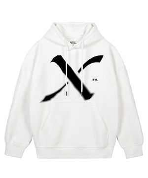 X 로고 후드 화이트