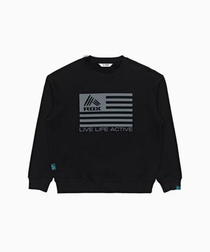 USA프린트 스웻셔츠 블랙