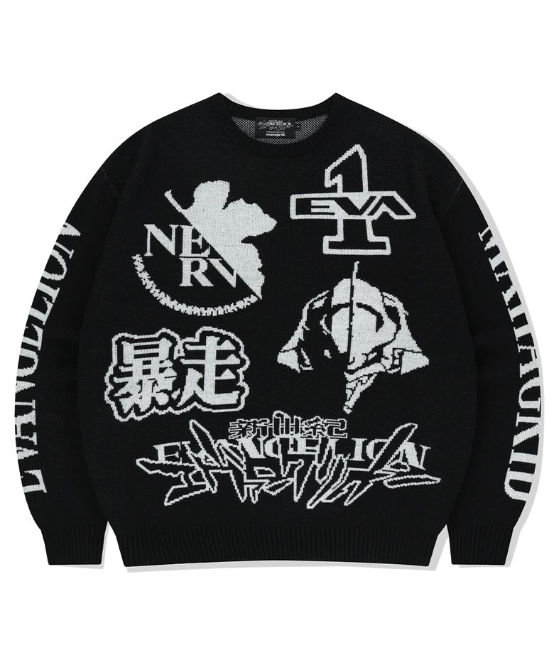 TEST TYPE KNIT SWEATER BLACK(MG2EFMK607B)
