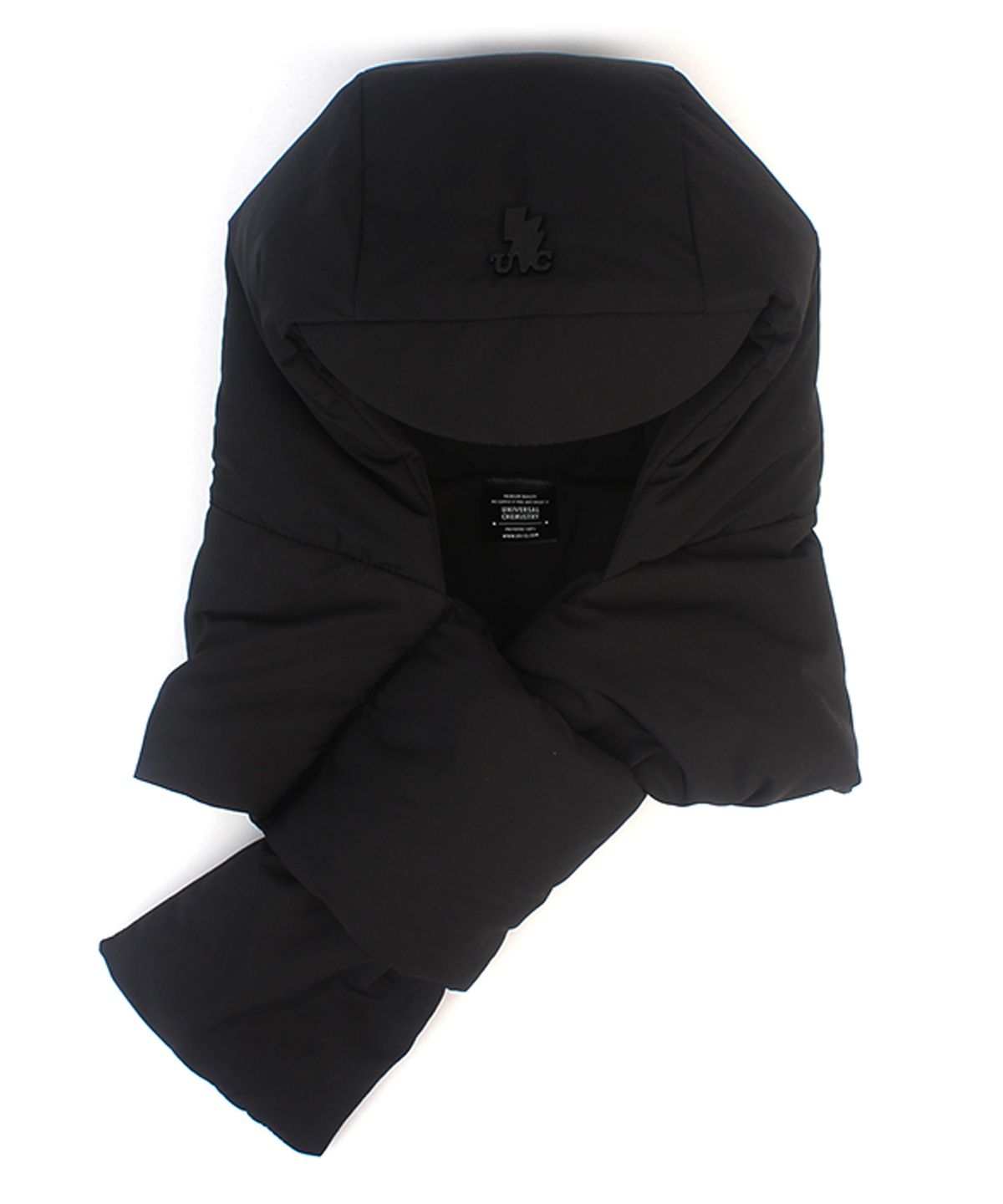 유니버셜 케미스트리(UNIVERSAL CHEMISTRY) Thunder Muffler Padding Black Balaclava 패딩모자