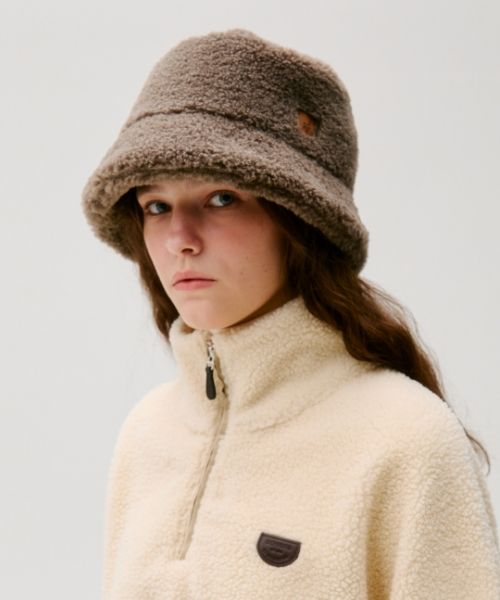 帽子・その他 depound Whole Garment Wool Bucket Hat Cocoa DP239OHT008MCOXX MUSINSA公式 | DEPOUND Shearling Bucket Hat [Cocoa]
