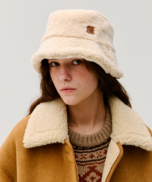 帽子・その他 depound Shearling Bucket Hat Ivory DP249NHT009MIVXX MUSINSA | DEPOUND Shearling Bucket Hat [Ivory]