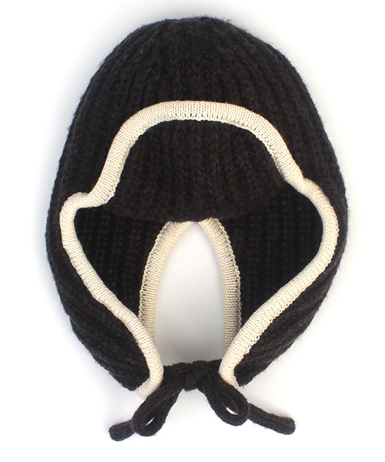 Edge Knit Gray Aviator Hat 니트모자