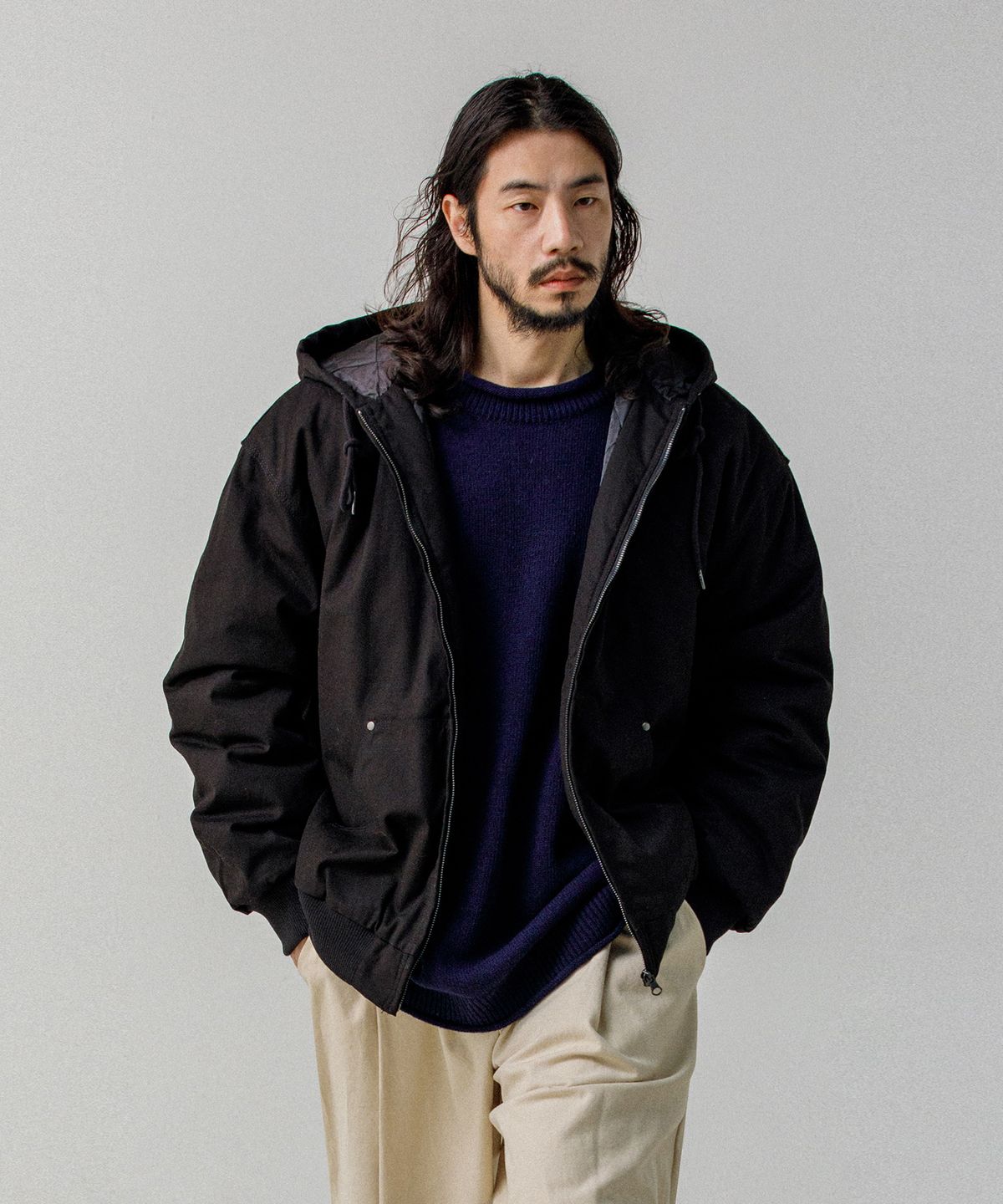 러기드하우스(RUGGED HOUSE) 워커스 코튼 옥스퍼드 후드 집업 자켓