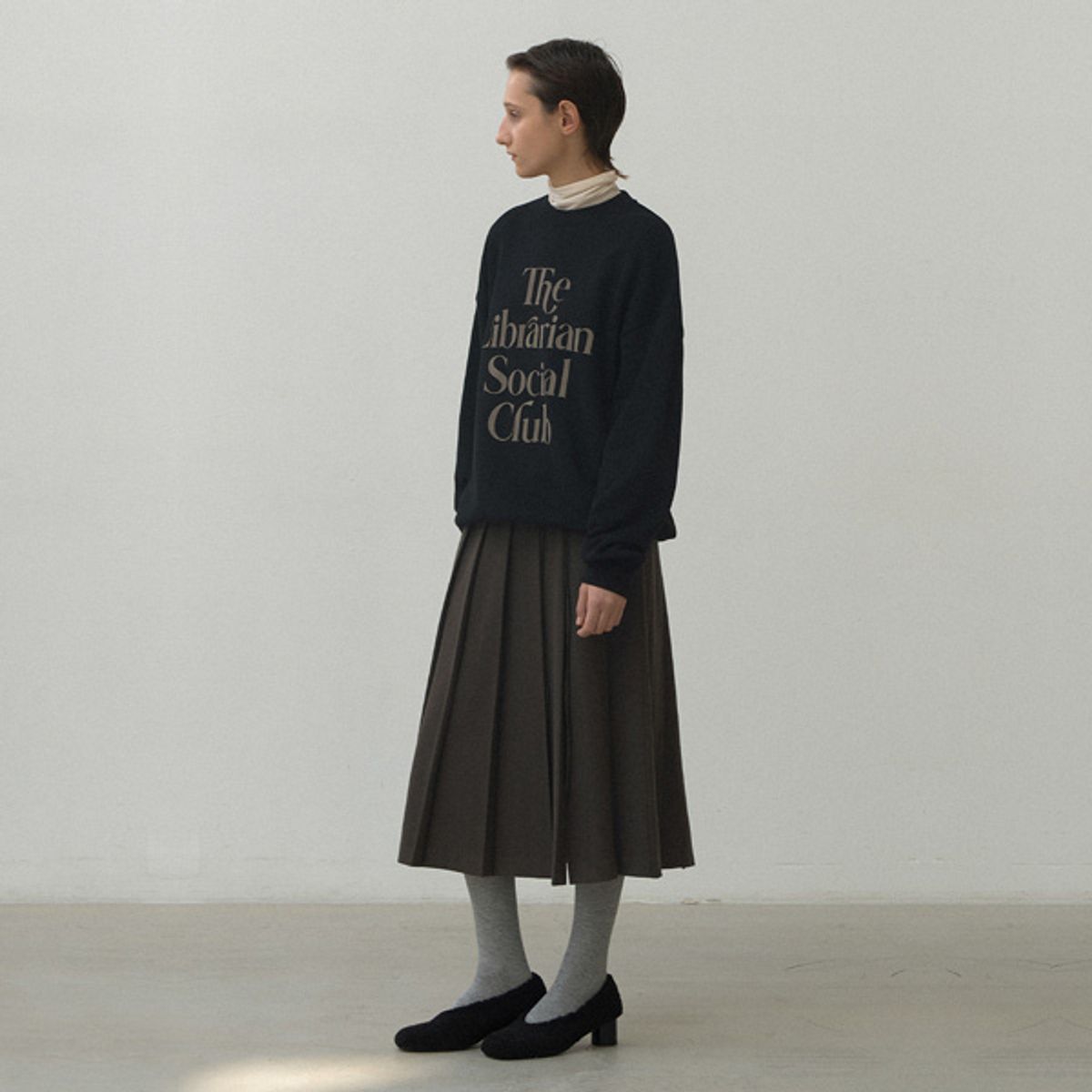 아틀리에 나인(ATELIER NAIN) SIE PLEATS SOLID LONG SKIRT(SK-4973)
