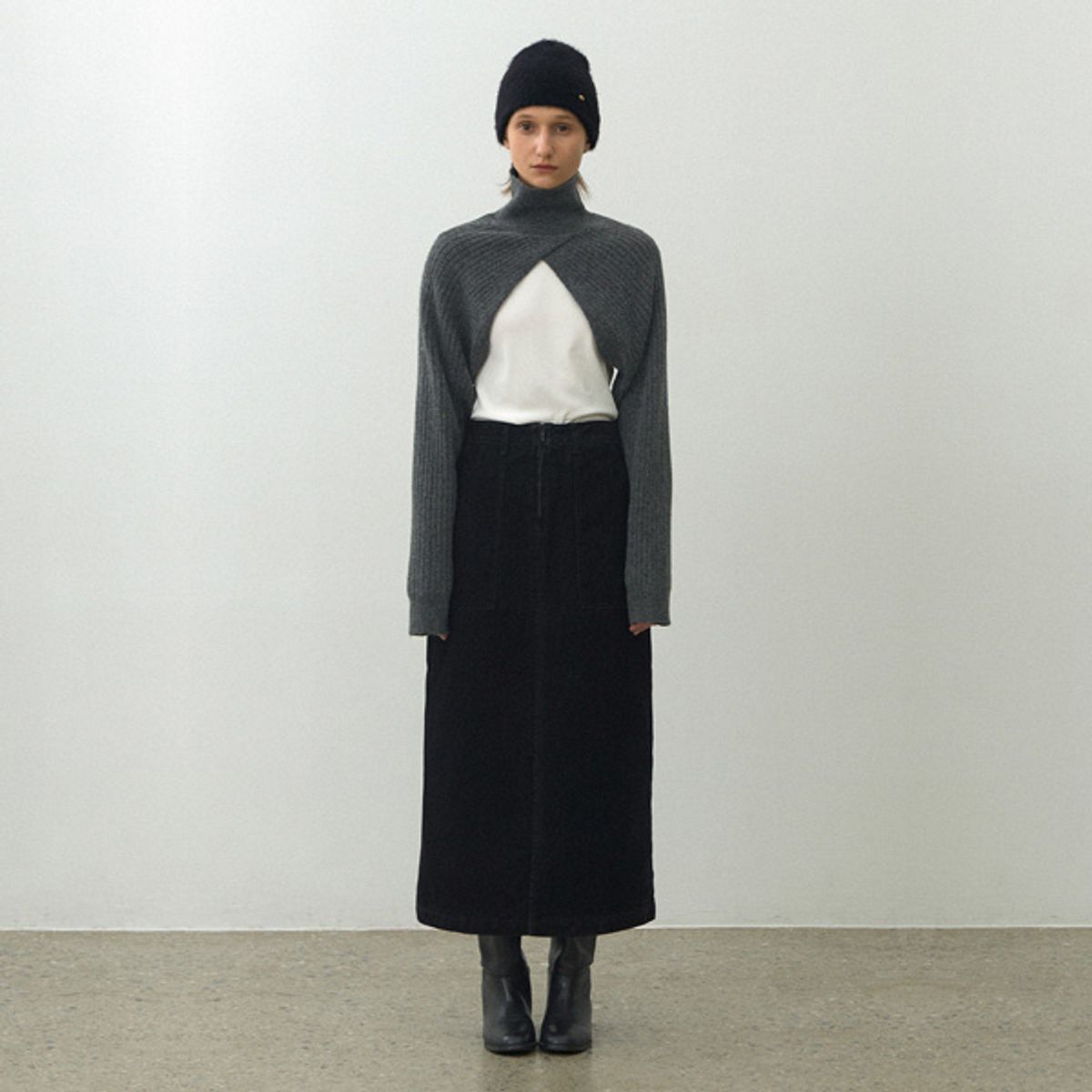 아틀리에 나인(ATELIER NAIN) GREED VELVET DENIM SKIRT(SK-4970)