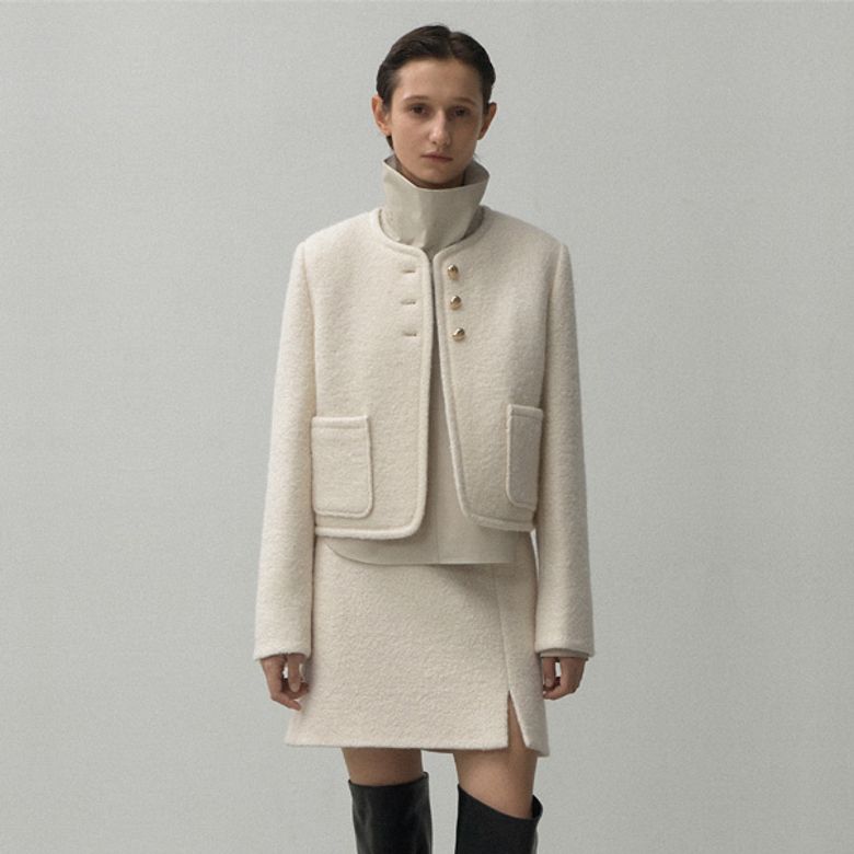 WOOL SET-UP CROP JACKET(JK-2987)