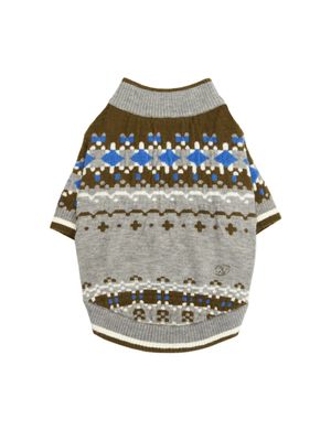 앤블랭크x유라고 자카드 노르딕 니트 그레이