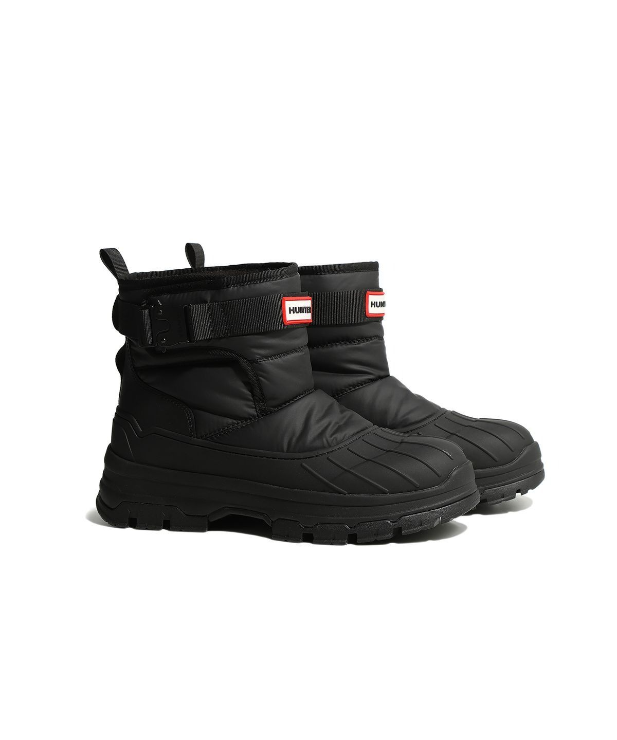 헌터(HUNTER) [UNISEX] 인트레피드 버클 숏 스노우부츠 - 블랙