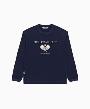 시즌 피클볼 라운드 티셔츠 네이비