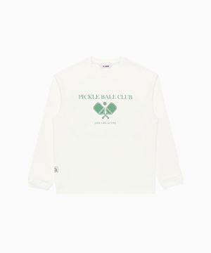 시즌 피클볼 라운드 티셔츠 화이트