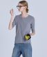 여성 RIB 5부 티셔츠 멜란지그레이 LYTS7203
