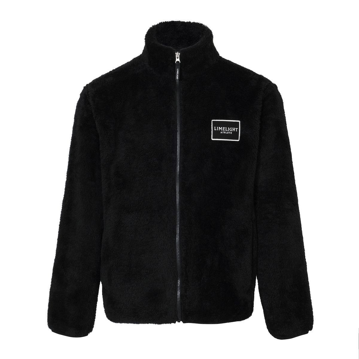 라임라잇 어패럴(LIMELIGHT APPAREL) 애슬릿 심플 로고 와펜 플리스 자켓 (블랙)