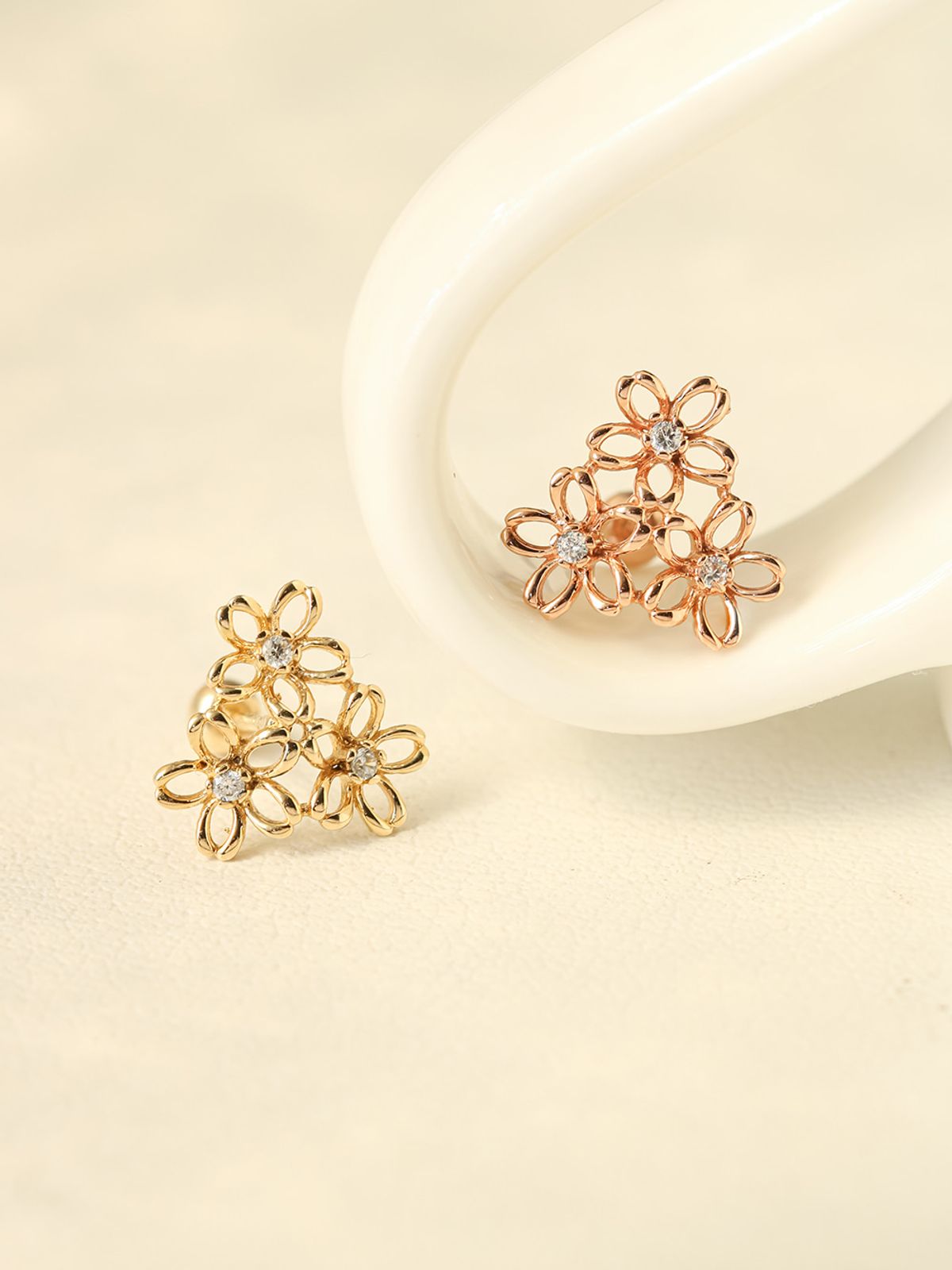 미니멀피어싱(MINIMALPIERCING) 14K 플라워 가든 피어싱 귀걸이