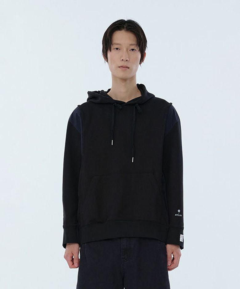 Jacket Sleeve Mixed Hoodie_RKTAA24617BKX