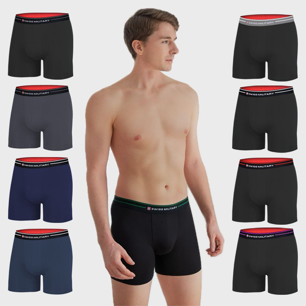 스위스밀리터리 언더웨어(SWISS MILITARY UNDERWEAR) 미들드로즈 블랙에디션 세트