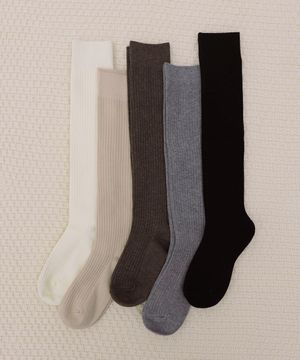 [2-pack] 넉넉 소프트 웜 골지 오버 니삭스_2colors