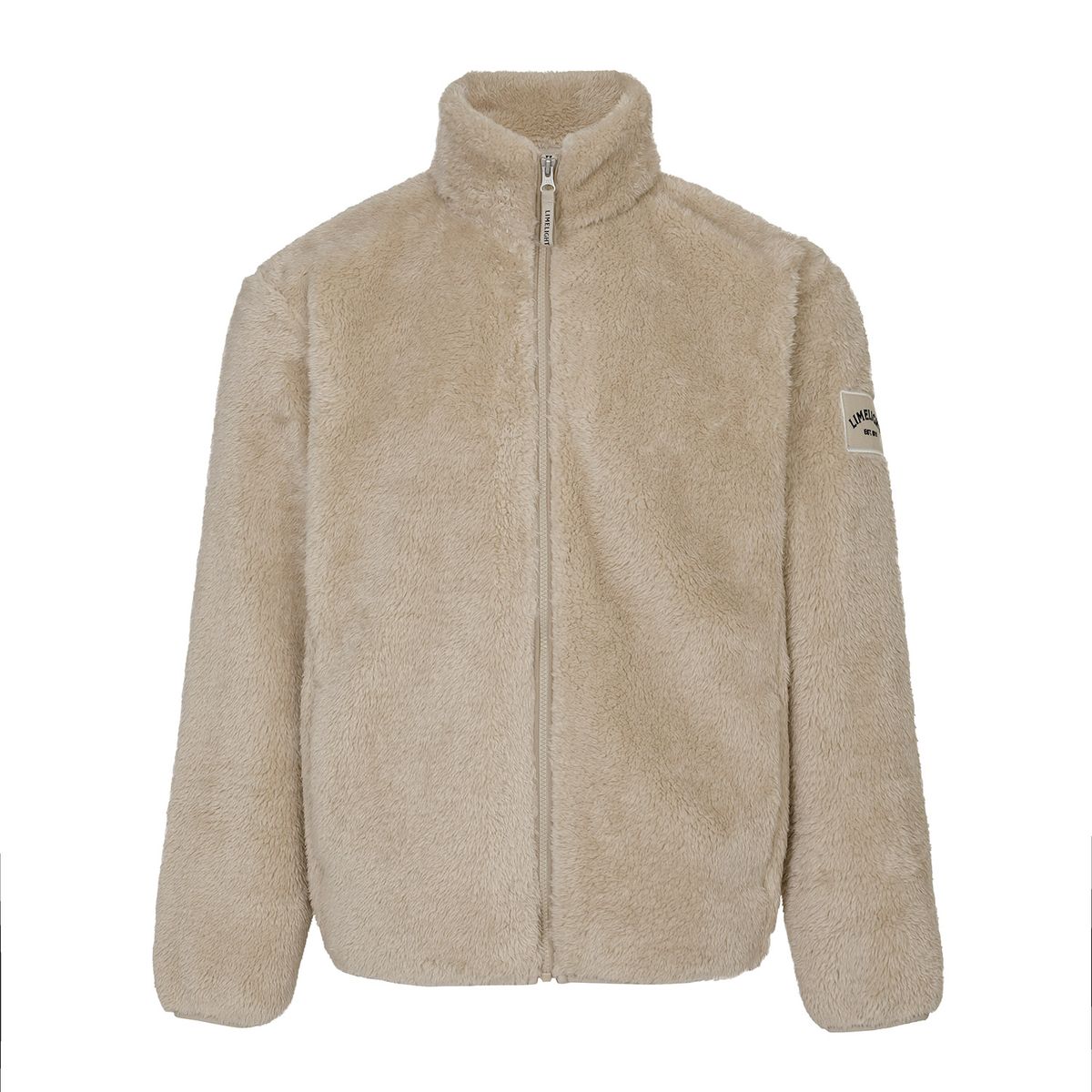 라임라잇 어패럴(LIMELIGHT APPAREL) 애슬릿 아치 로고 와펜 플리스 자켓 (샌드)