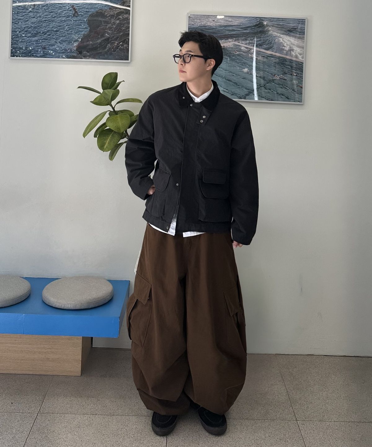 아이돈워너셀(IDWS) Andy Twill Balloon Cargo Pants Brown