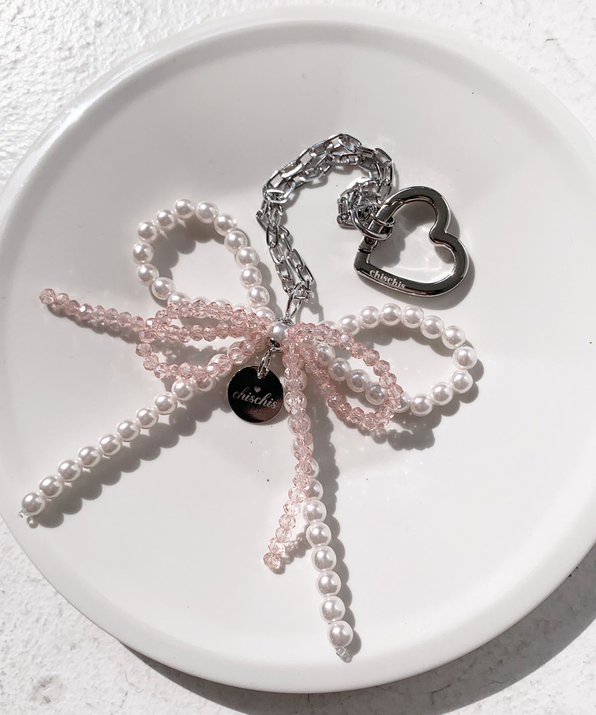 치스치스(CHISCHIS) RIBBON HEART CHARM -PINK
