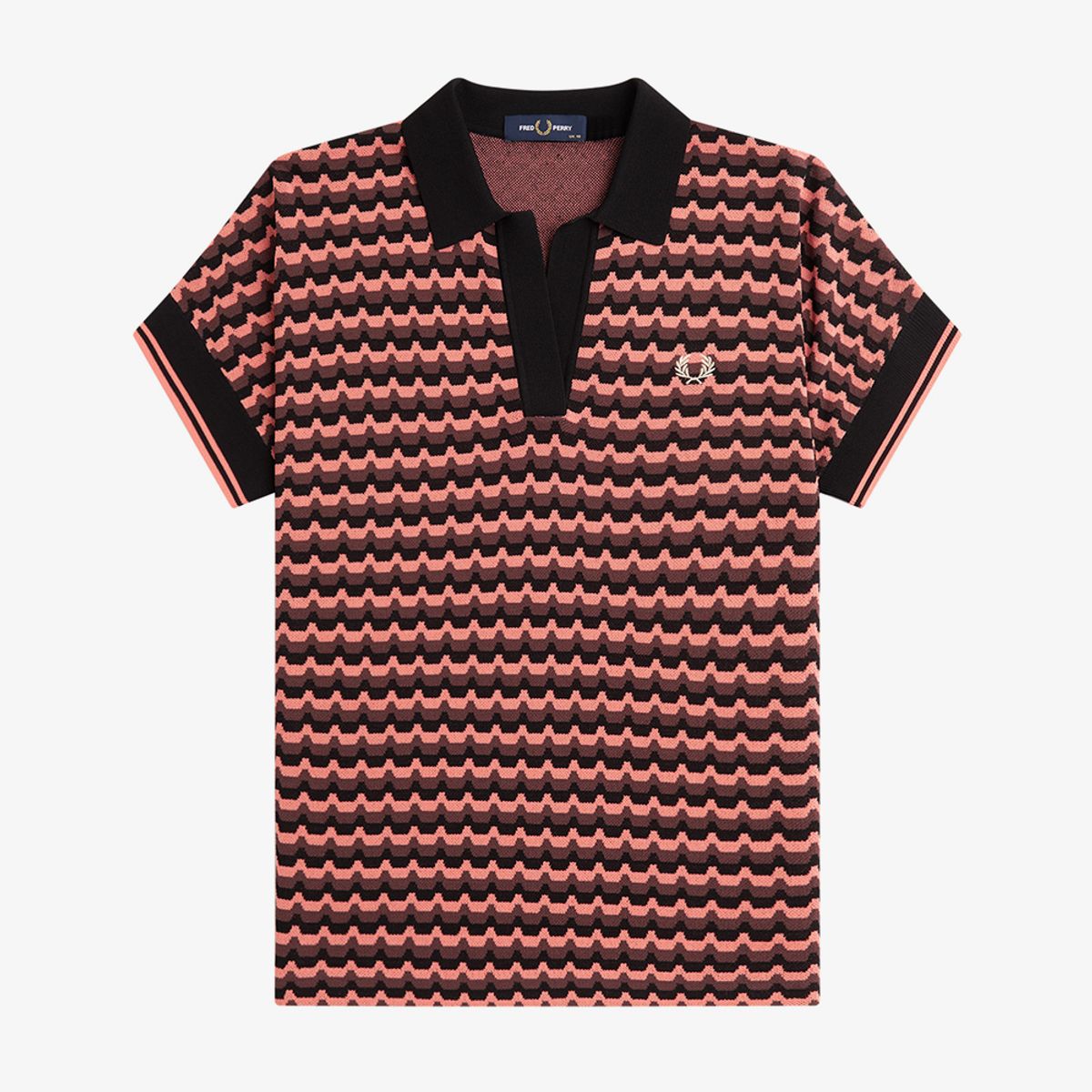 프레드페리(FRED PERRY) [Womens] 자카드 니트 셔츠 - 코랄 AFPF2417146-Q23