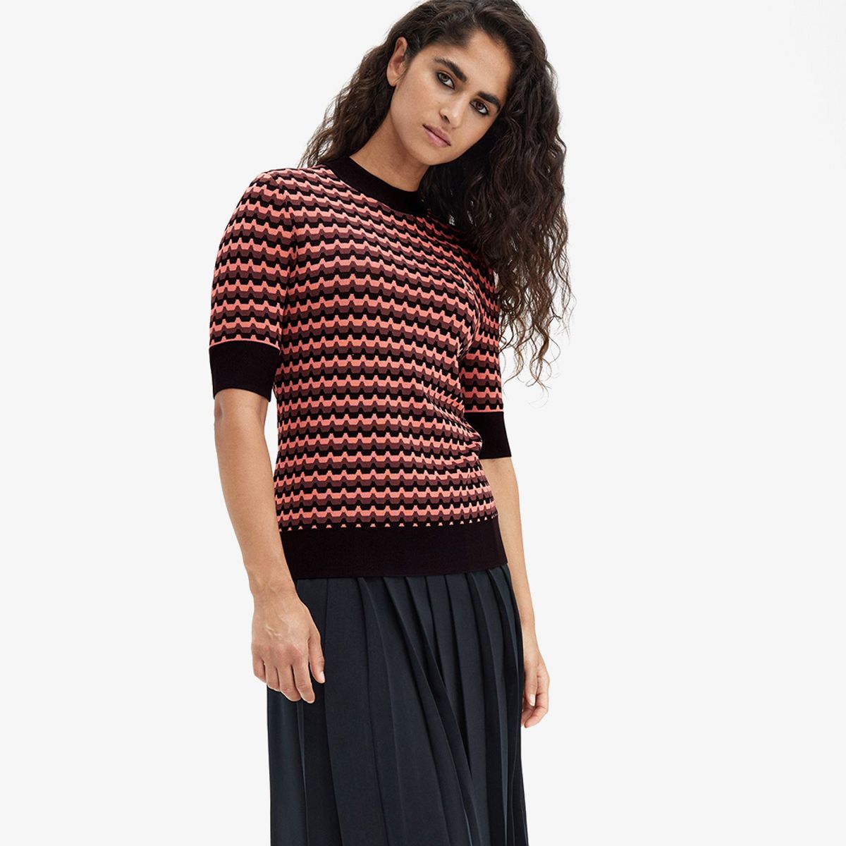 프레드페리(FRED PERRY) [Womens] 자카드 니트 스웨터 - 코랄 AFPF241K139-Q23