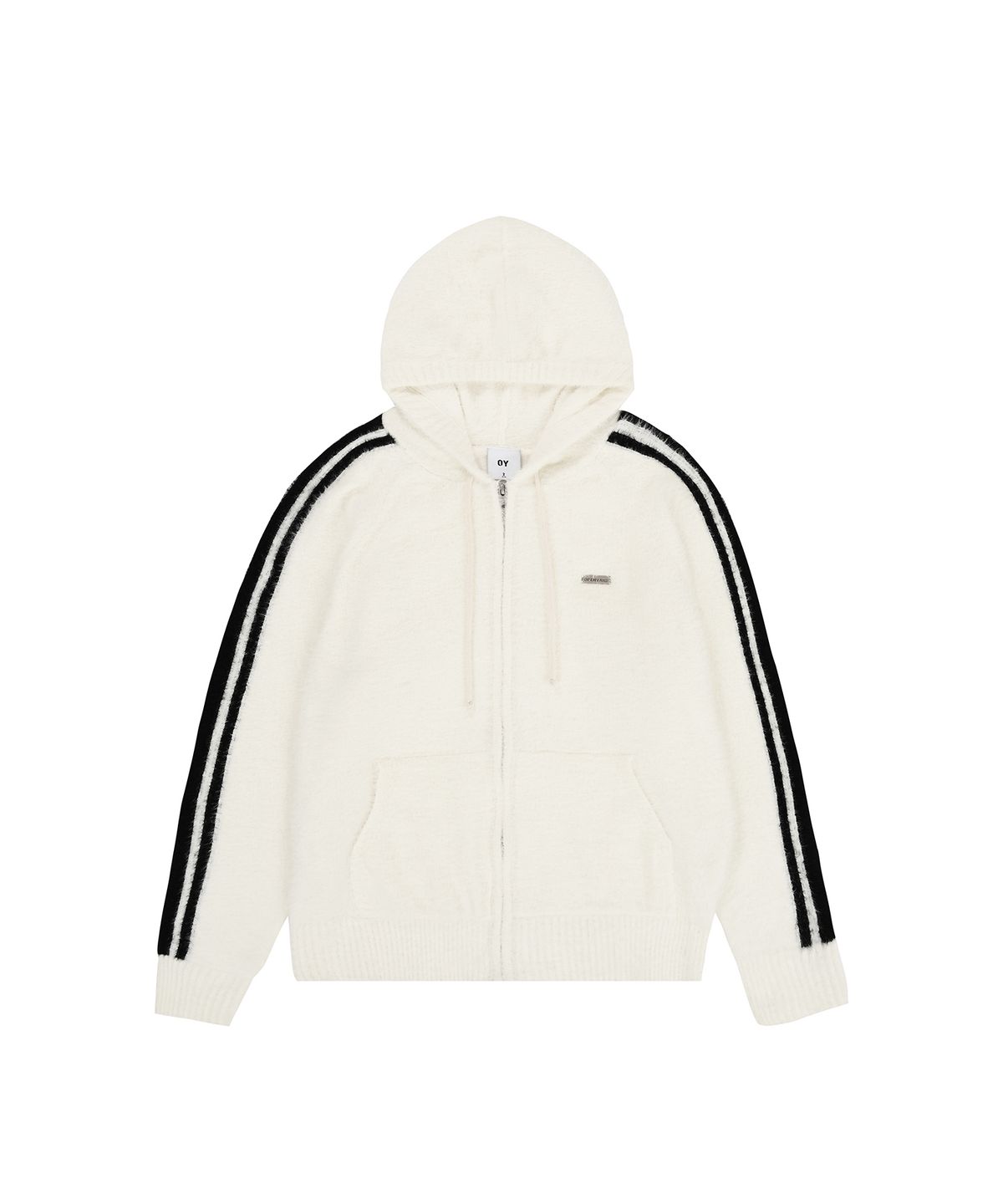 오픈야드(오와이)(OPENYARD(OY)) HAIRY KNIT HOODIE ZIP UP - CREAM