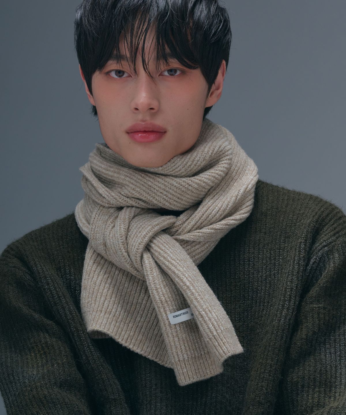 로맨티누어(ROMANTINUER) Classic Wool Touch Muffler (Oatmeal)