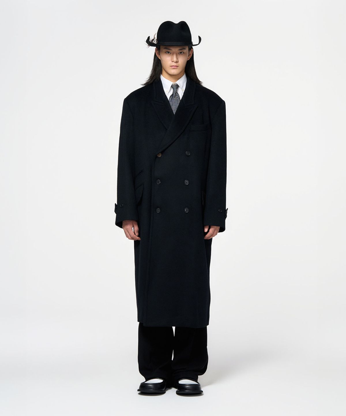 홍우성(HONGWOOSUNG) OVERSIZED TAILORED WOOL LONG COAT_BLACK