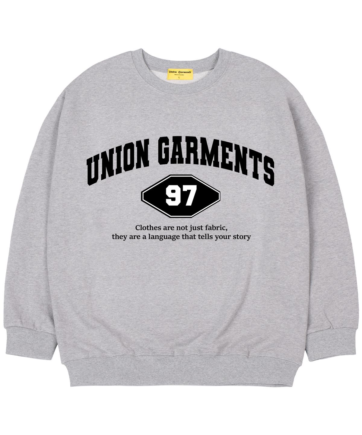 유니온가먼츠(UNION GARMENTS) [기모]97가먼츠 오버핏 맨투맨 티셔츠 그레이