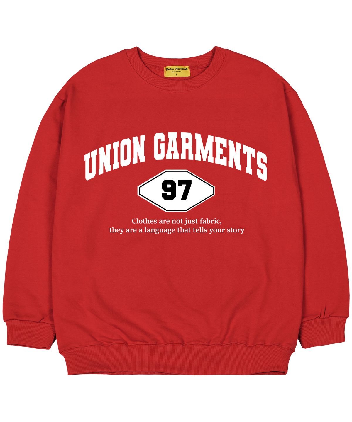 유니온가먼츠(UNION GARMENTS) [기모]97가먼츠 오버핏 맨투맨 티셔츠 레드