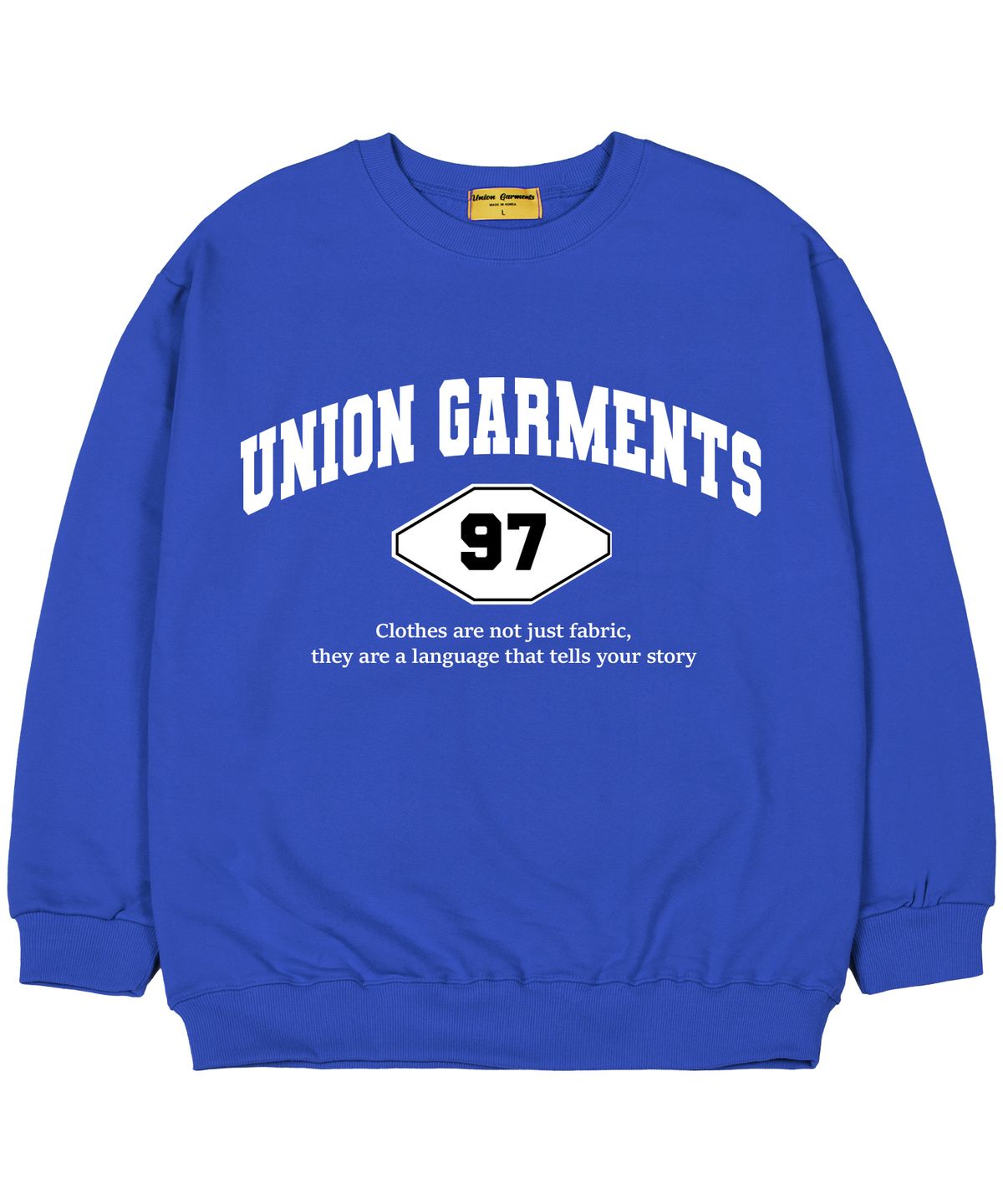 유니온가먼츠(UNION GARMENTS) [기모]97가먼츠 오버핏 맨투맨 티셔츠 블루