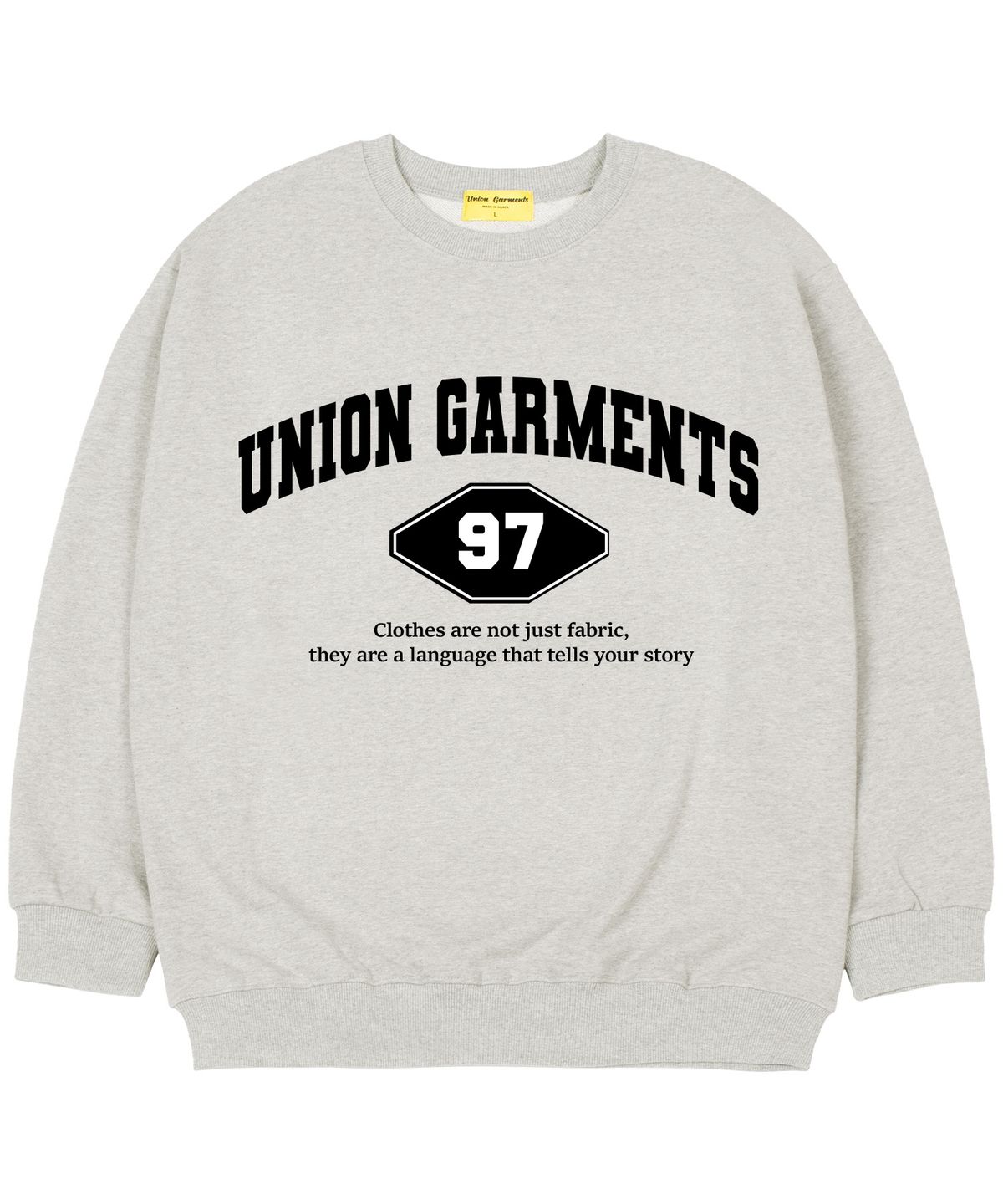 유니온가먼츠(UNION GARMENTS) [기모]97가먼츠 오버핏 맨투맨 티셔츠 오트밀
