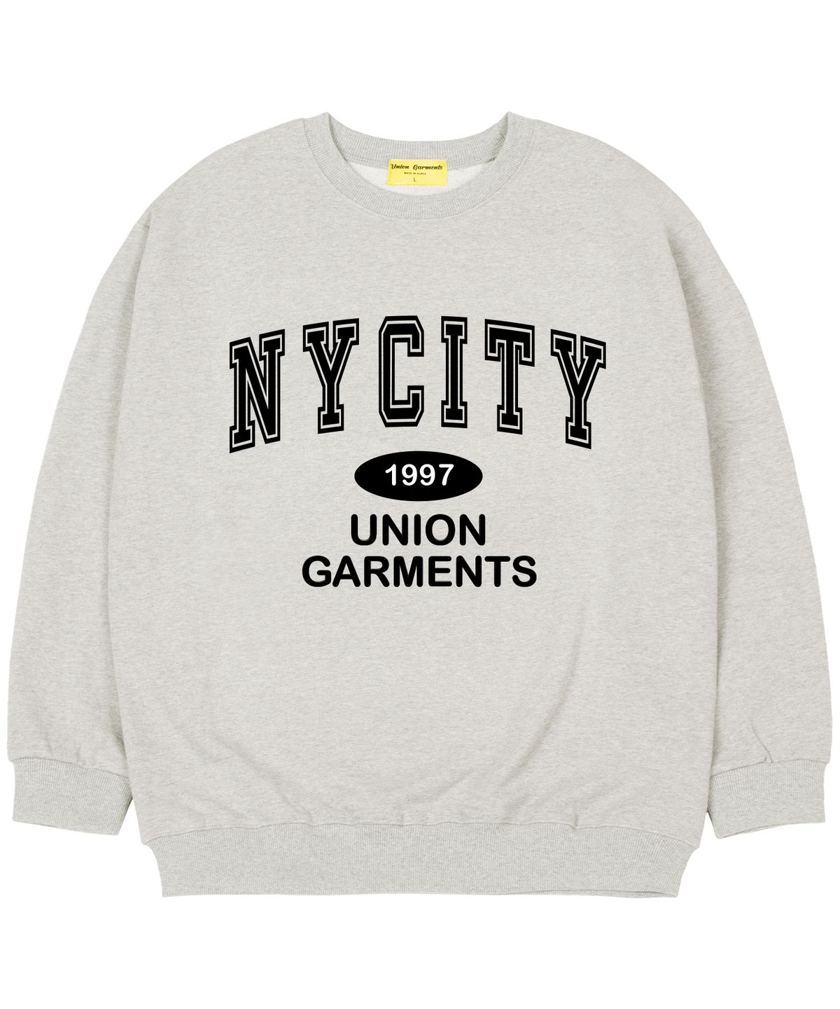 유니온가먼츠(UNION GARMENTS) [기모]1997시티 오버핏 맨투맨 티셔츠 오트밀