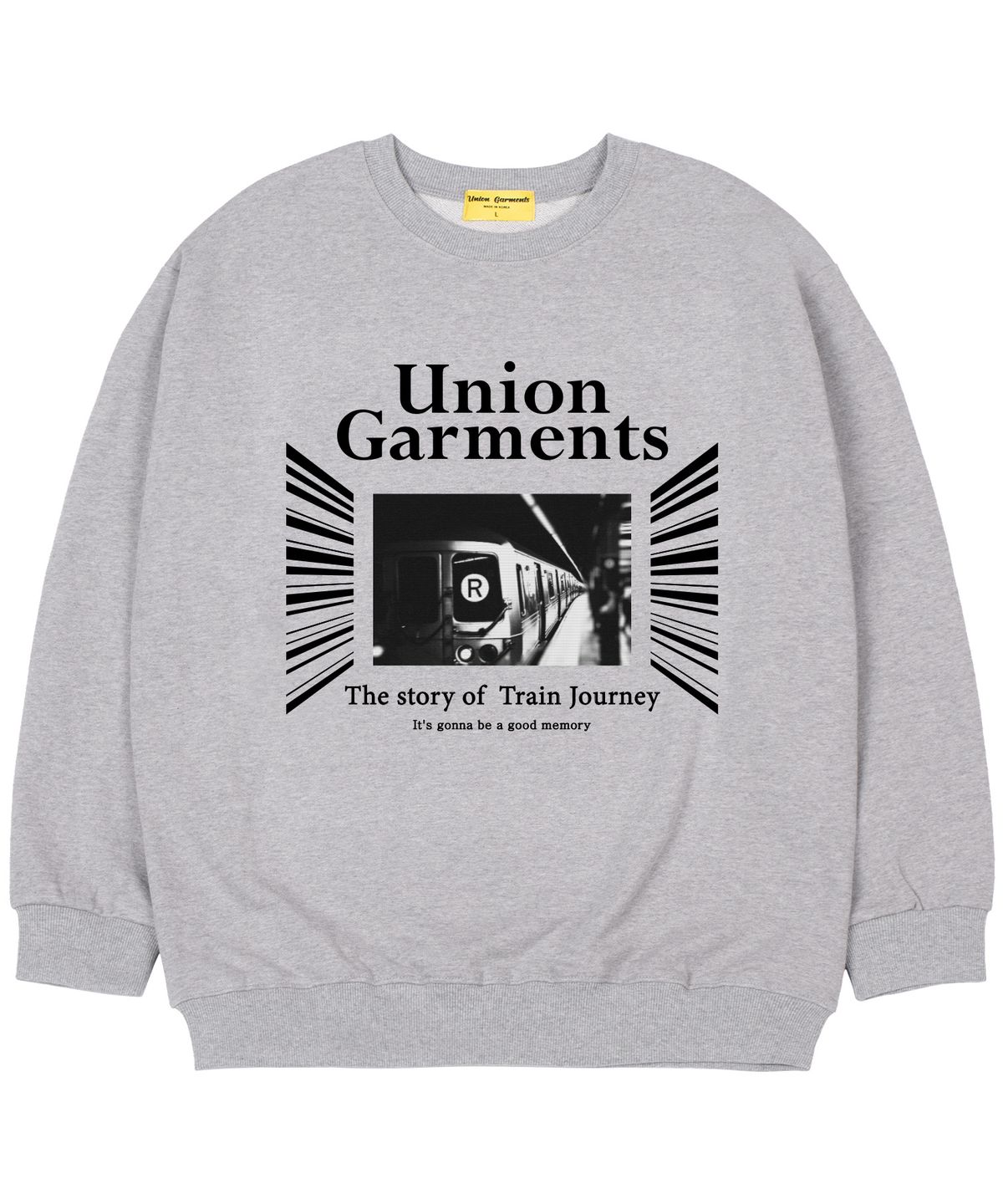 유니온가먼츠(UNION GARMENTS) [기모]레트로 오버핏 맨투맨 티셔츠 그레이