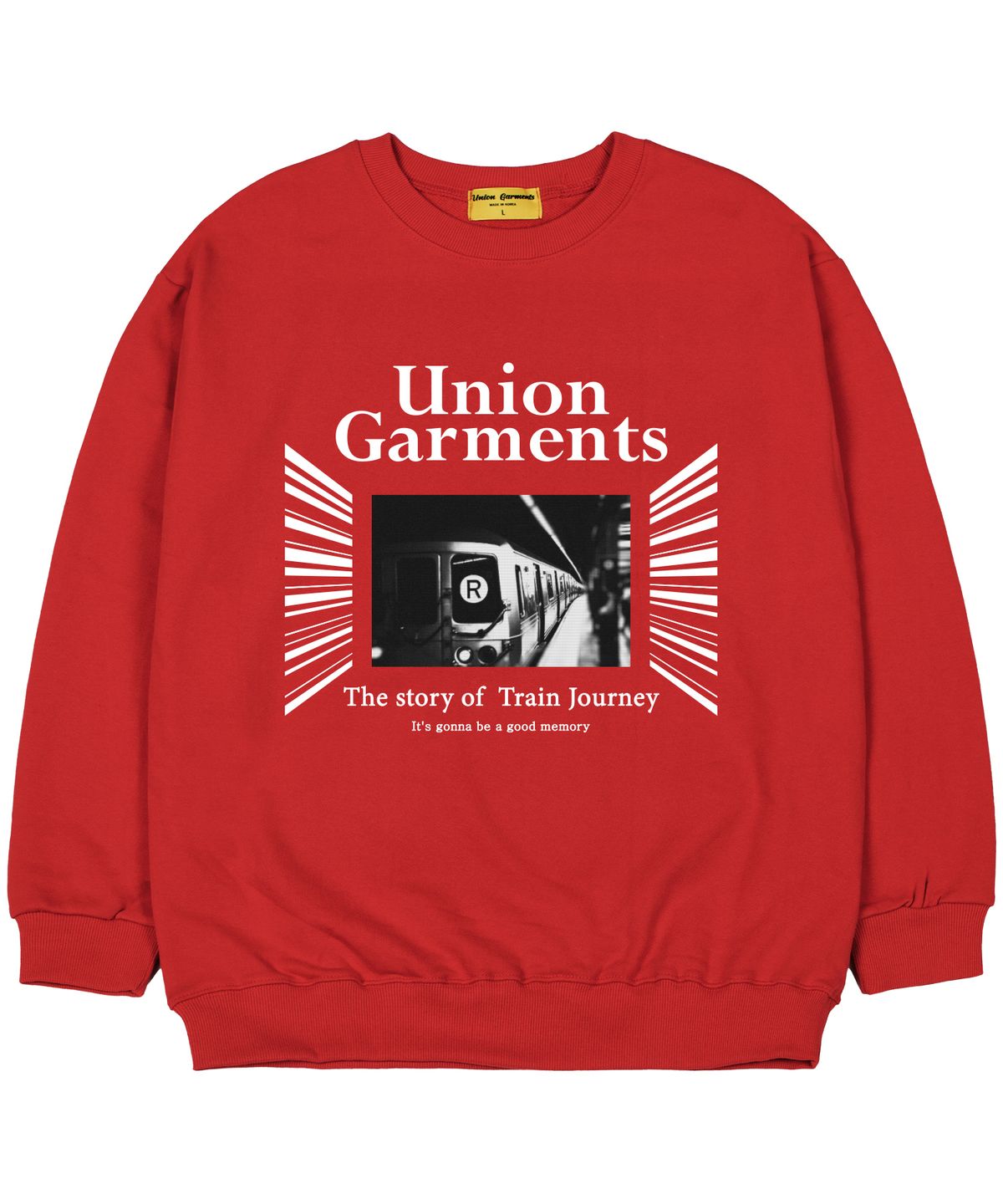유니온가먼츠(UNION GARMENTS) [기모]레트로 오버핏 맨투맨 티셔츠 레드