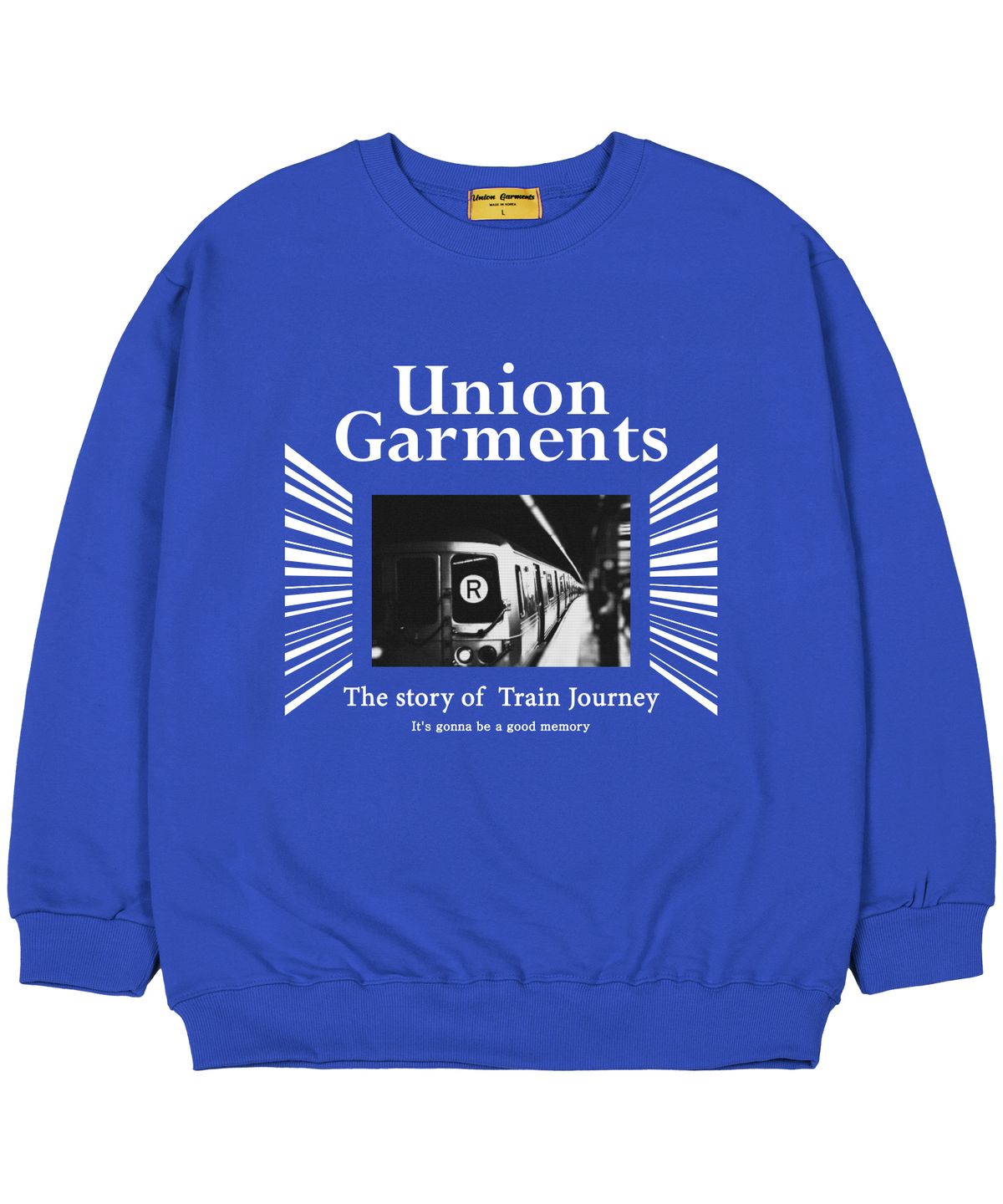 유니온가먼츠(UNION GARMENTS) [기모]레트로 오버핏 맨투맨 티셔츠 블루