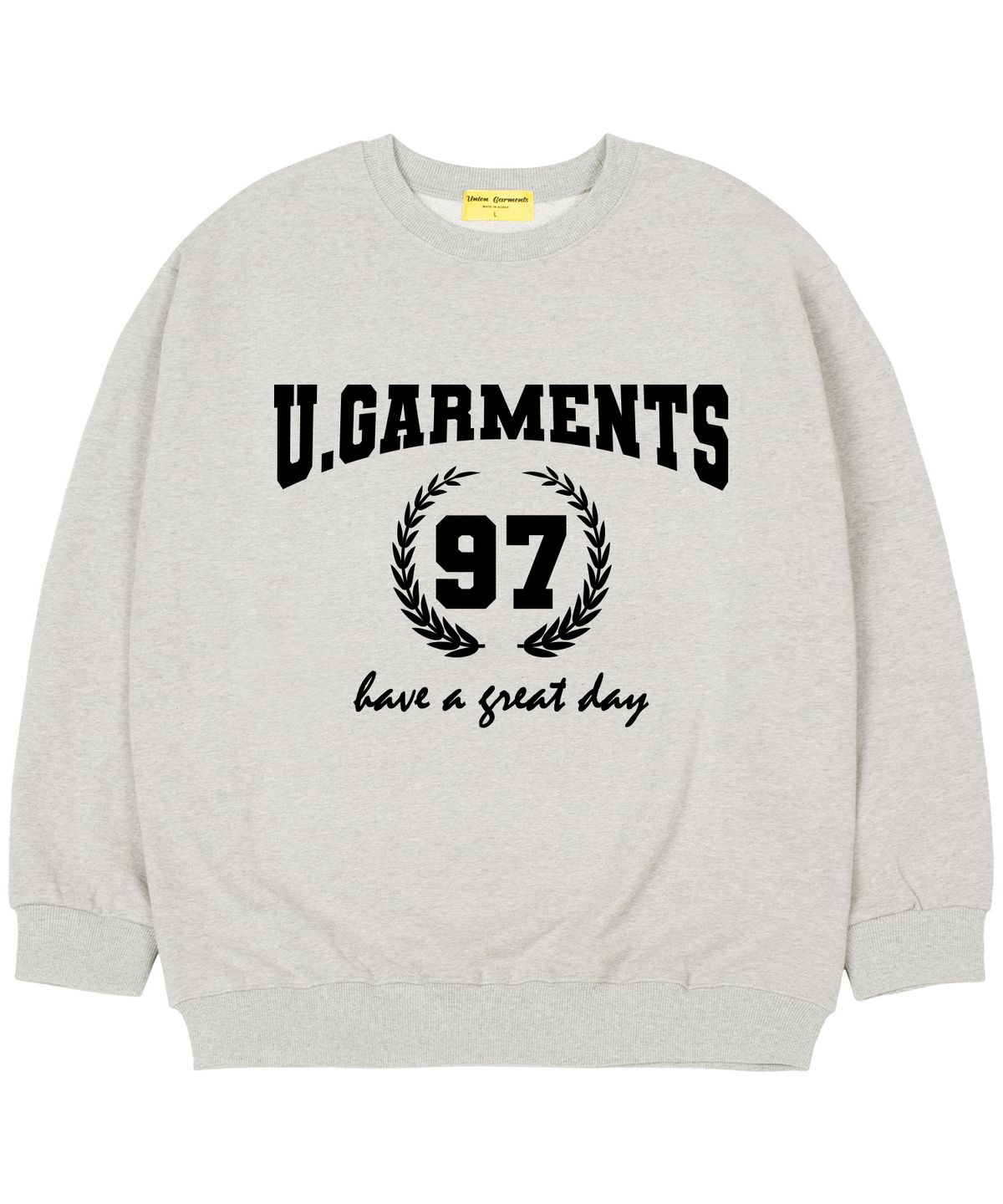 유니온가먼츠(UNION GARMENTS) [기모]97월계수 오버핏 맨투맨 티셔츠 오트밀
