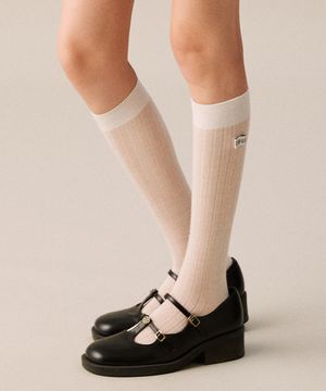 WOOL KNEE SOCKS IVORY