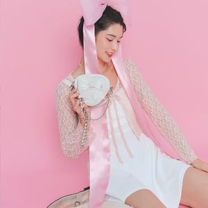 투포식스 Heart chain ribbon cross bag CM