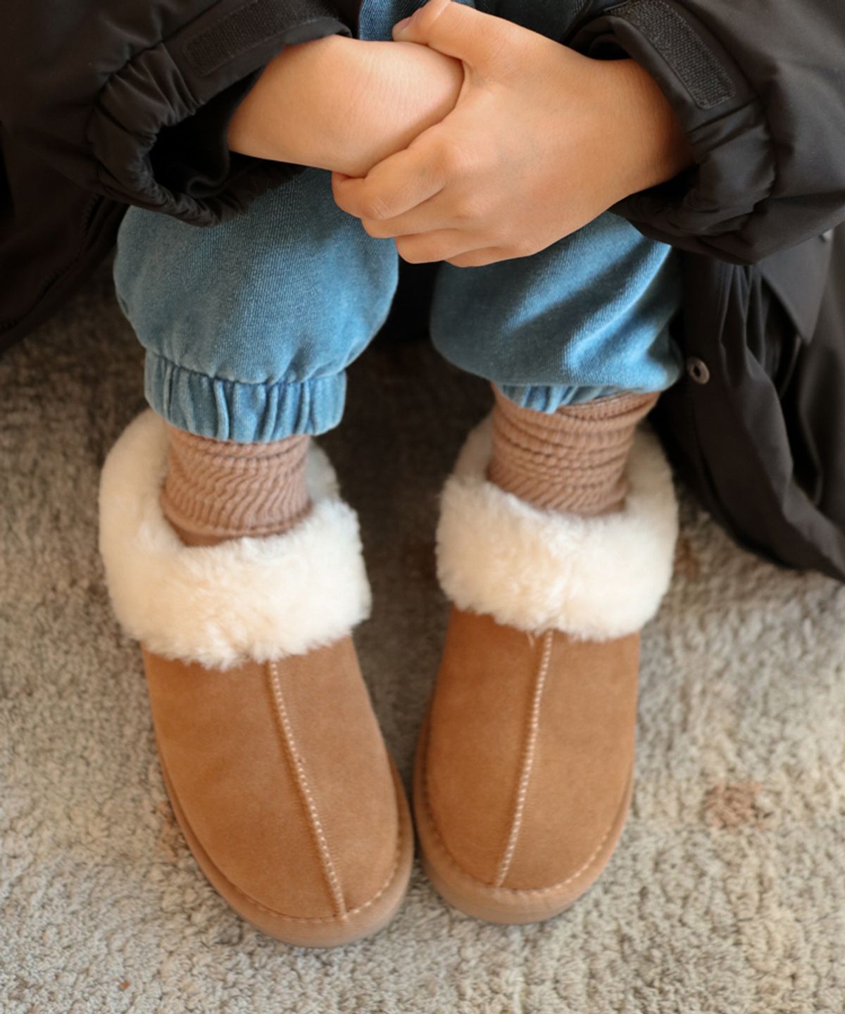 엔비에이 키즈(NBA KIDS) MUFFIN L 퍼 슬립온(K245AS404P) 카멜