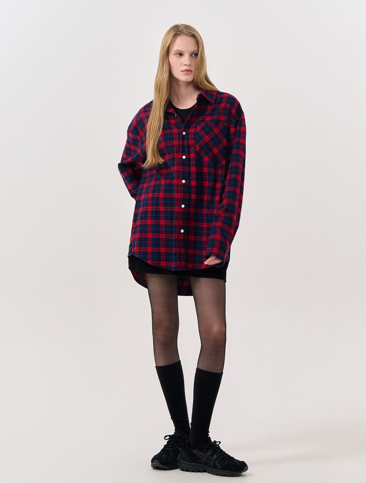 제너럴아이디어(GENERALIDEA) UNISEX 스탠다드 타탄체크 셔츠 [RED] / SBD3U03003