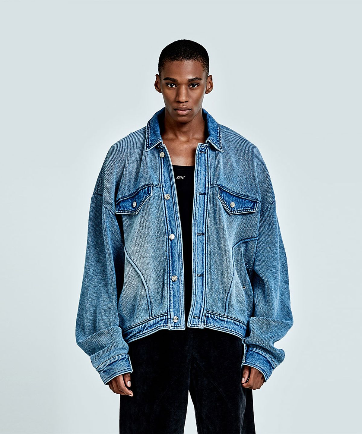 51퍼센트(51PERCENT) Denim knit Jacket - Blue