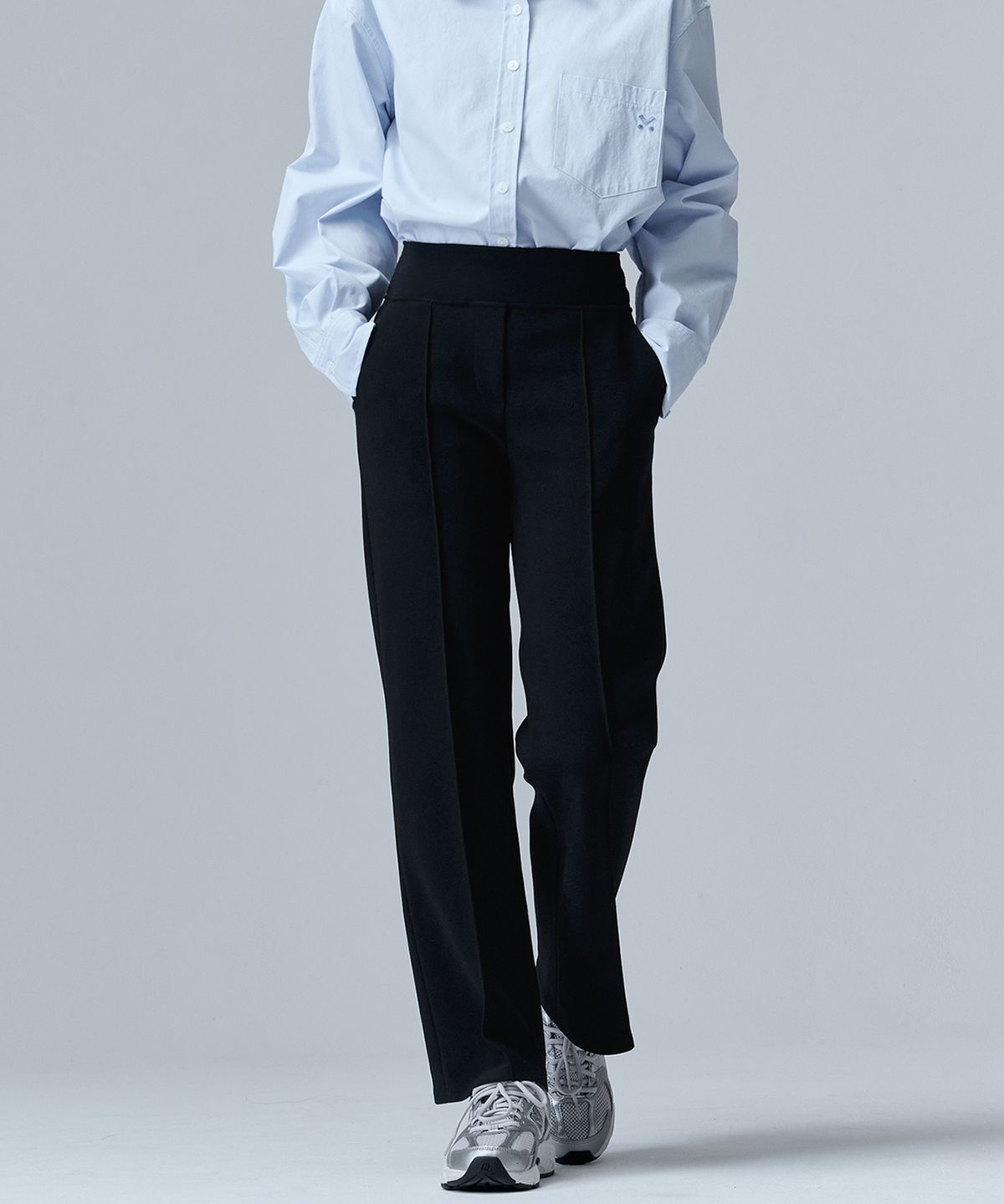 마롭(MALOUPE) 2139 밴딩 스트레치 팬츠 (블랙)