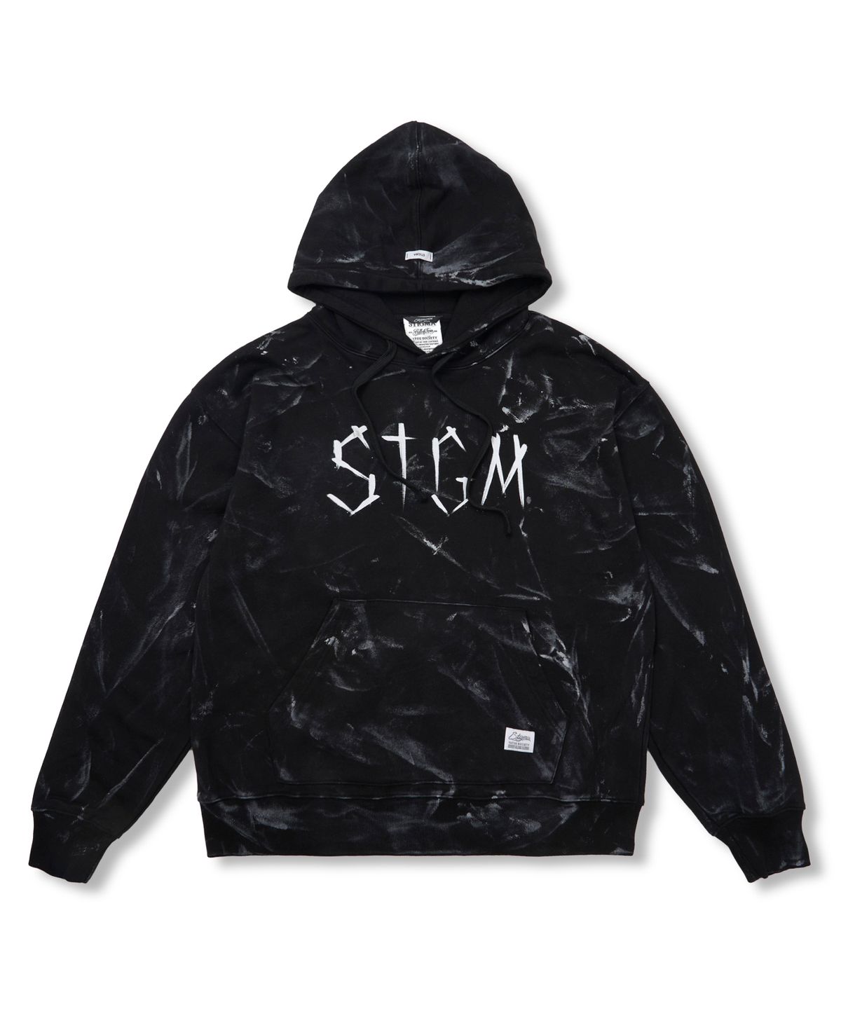 스티그마(STIGMA) Dirty Washed Oversized Hoodie Black